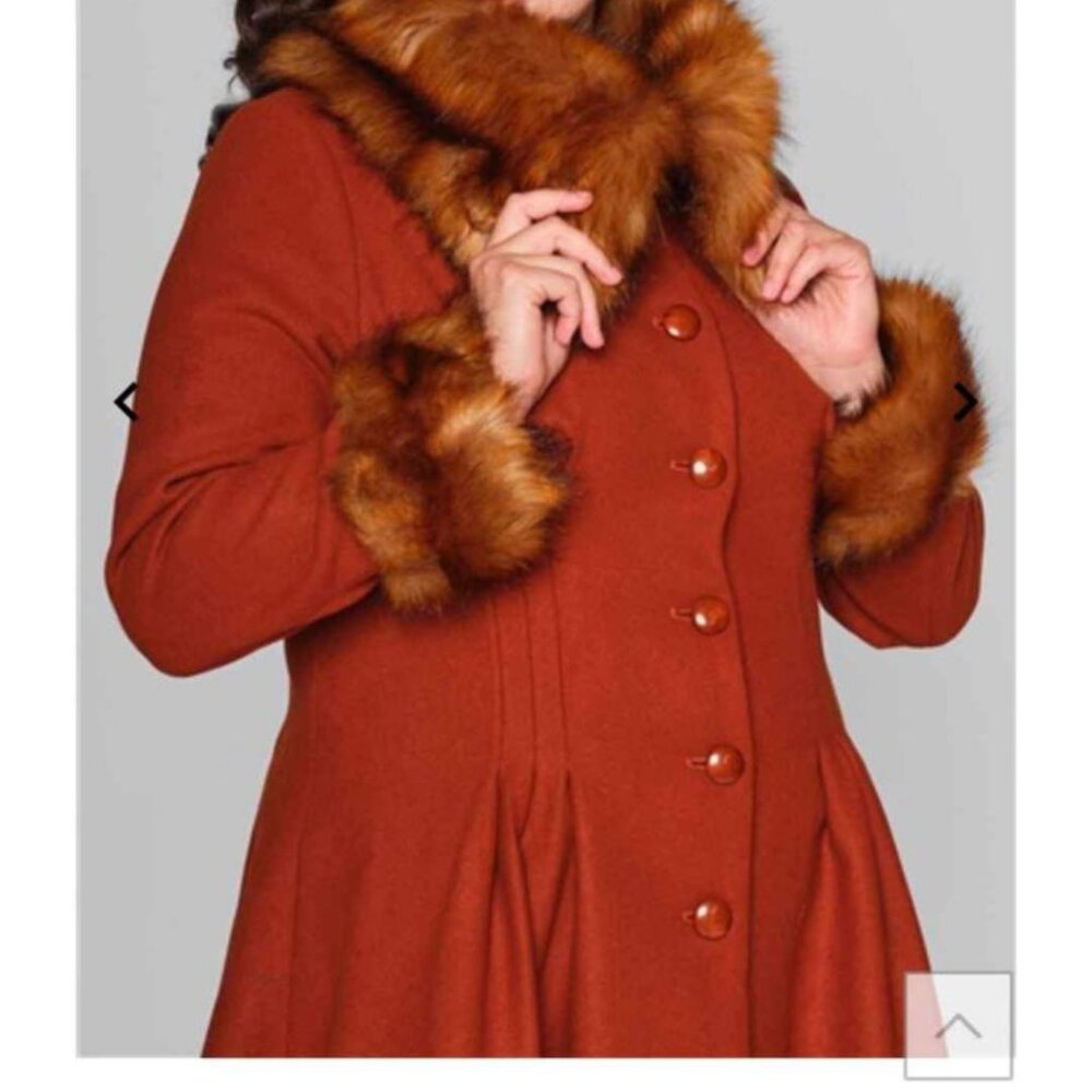 Collectif Sz UK14 BNWT Mainline Pearl Coat - Picture 4 of 6